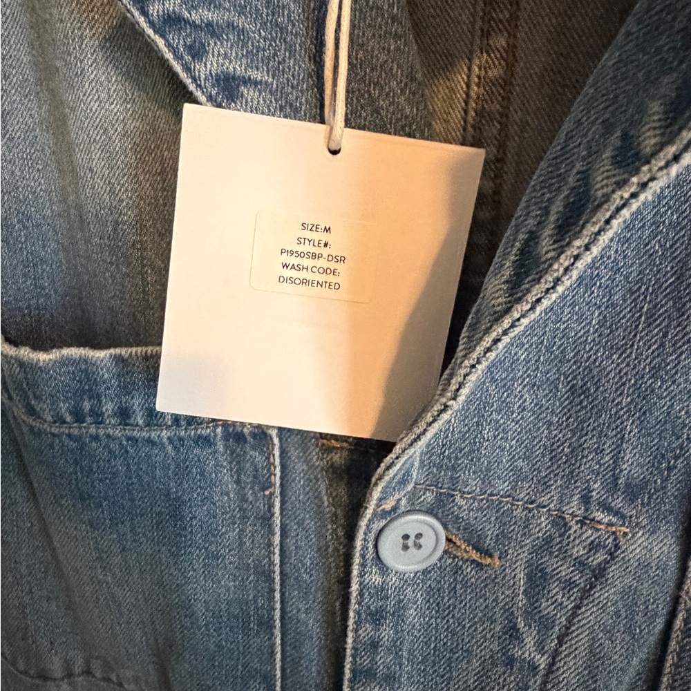 pistola Light Blue Denim Short Sleeve Straight Leg Jumpsuit - Picture 7 of 8